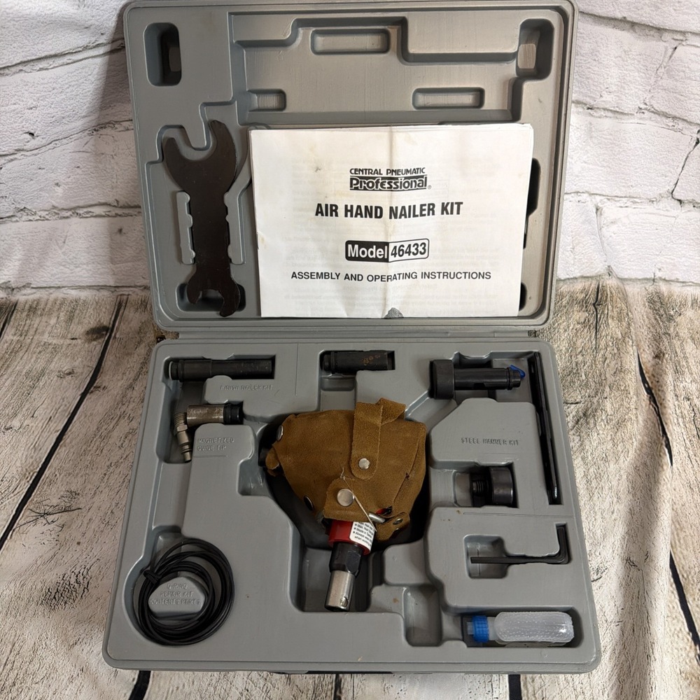 Central Pneumatic Air Hand Nailer Kit #53804 With Leather Grip